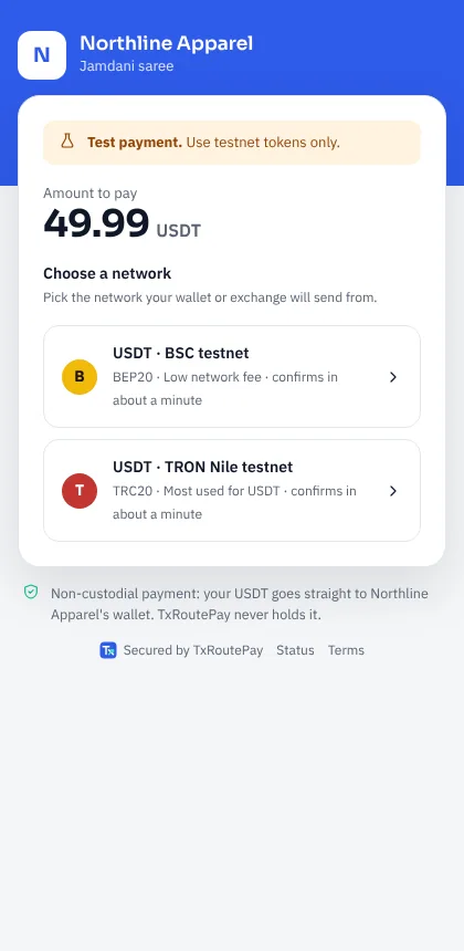 1. Choose TRC20 or BEP20